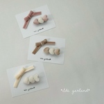 *NEW*フランネルハートとベルベットリボン_ヘアクリップセット*
