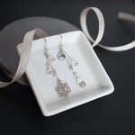 ＊雪の結晶＊Silver925 ピアス   ゆらゆら／スカイブルートパーズ／パール／シルバー／silver925／ギフト／銀