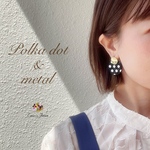 Polka dot & metalピアス/イヤリング