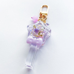 [訳あり限定価格]Clear star stick shaker keychain (purple)