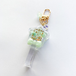 [訳あり限定価格]Clear star stick shaker keychain (green)