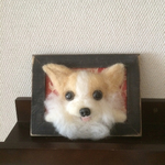 羊毛フェルト 額縁犬 チワワ