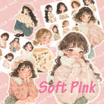 コラージュ用ステッカーシート　Soft Pink