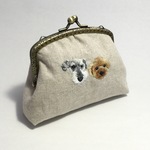 wagashianko様オーダー品☆シュナウザーとプードルの手刺繍のがま口