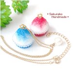 ◆小さなかき氷のネックレス◆パールを添えて◆フェイクスイーツ◆ミニチュアフード◆