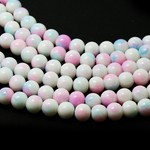 【直輸入】個性的マーブルビーズ*8mm*30個セット*ホワイト×ピンク×ブルーmix