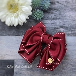 leticia ribbon•*¨*•.¸¸☆*･ﾟ ステッチ入りグログランリボン　えんじ
