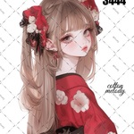original sticker « no.3444 »     //     人物ステッカー オリジナルステッカー オリジナル人物ステッカー ステッカー cotton melody 