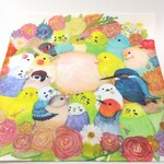 ほっこり♪小鳥たちのマイクロファイバークロス 『色とりどりーす』 セキセイインコ コザクラインコ マメルリハ  スズメ  メガネクリーナー メガネ拭き                       