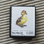 ノルウェー　切手ブローチ 7389