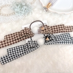 秋冬限定*❄️ ̖́-細めツイード×ミンクファーのたらりんリボン 冬のポニーテールヘアに♡ヘアゴム仕上げ