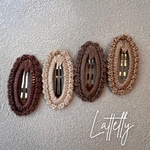 かぎ編みぱっちんぴん ブラウン①&ベージュ②2つセット