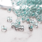 期間限定SALE【10㌘/2㍉×4㍉】【bg-fp-22】❁ファルファーレ/ピーナッツビーズ❁シルバーインサイド❁ライトターコイズシルバーライン❁