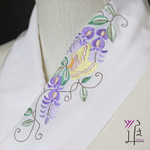 日本刺繍の正絹半衿＊藤唐草と蝶々＊手仕事＊