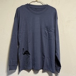 レディース　フラミンゴ柄　ポケット付き長袖Tシャツ　綿100%
