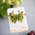 🍇チェコドロップのマスカットピアス🍇
