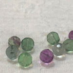 再版★天然石 フローライト マルチカラー 64面カット 4mm ビーズ 10粒
