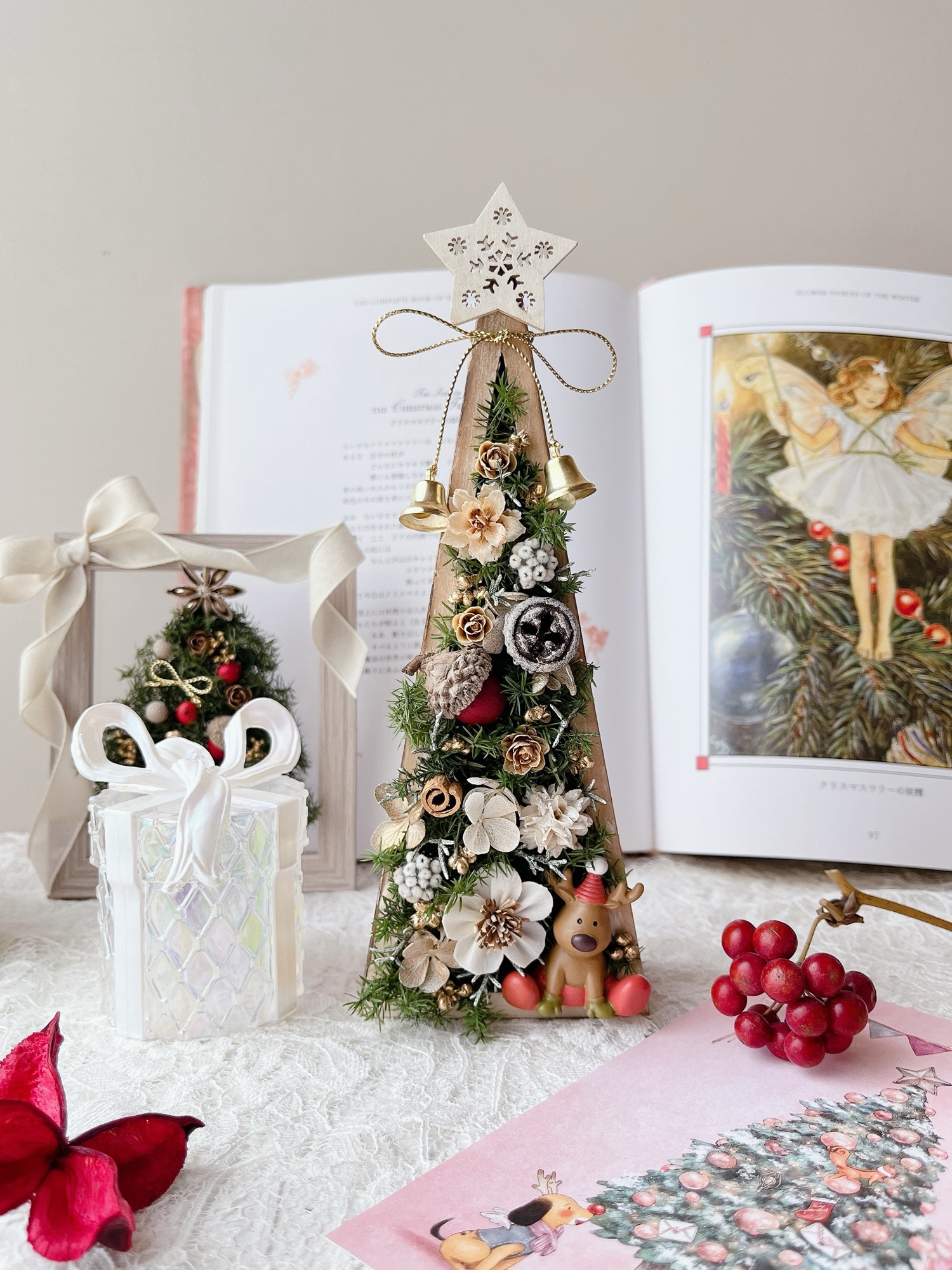 特集掲載】【再販】トナカイさんの 三角バトンツリー🎄 - 花工房
