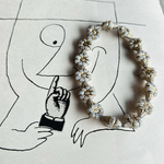 bronze【6コセット】JIRI＊IVANA#czech beads#チェコビーズ　flower13✖️11㍉　milk white/bronze