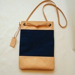 *革×帆布*斜めがけショルダーバッグ