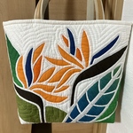 バードオブパラダイスのハワイアンキルトバッグ