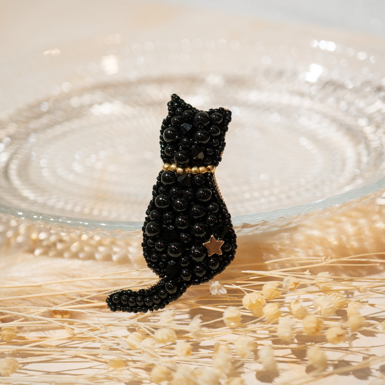 Dark ハンドメイド・手芸 ハンドメイド 猫ブローチ＆チャーム 黒ネコ