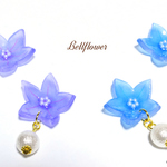 キキョウとパールピアス(イヤリング)