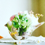 ガラスの小鳥〈猫ちゃんチャーム・可憐なアレンジ〉