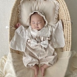 （受注生産）刺繍生地のベビー袴（ホワイト）70-80サイズ