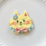 刺繍ブローチ（パステルネコ）