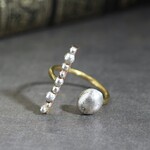 Silver Button Bar×Ball Ring　真鍮／シルバー