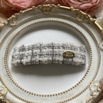 ふわもこリボンのパッチンピン　7センチ　ブラック