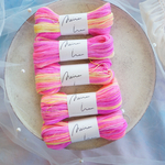  [ネオンneonカラー] 20/2 刺し子糸 手染め刺し子糸 段染め糸 刺繍 刺繍糸 ダーニング ニャンドゥティ ネオン レース編み 編み物 1454