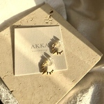 24kgp◆Togetoge needle foop earrings トゲトゲニードルフープイヤリング　　痛くない樹脂イヤリング樹脂ピアスフープピアス金属アレルギーシンプル小さめゴールド可愛い