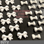 ネイル パーツ 3D リボン スタッズ 白 ホワイト 2種セット (D272)
