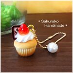 ◆小さなカップケーキ◆ボールチェーンキーホルダー◆フェイクスイーツ