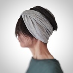 ターバンなヘアバンド2way　竺ライトグレーストレッチB
