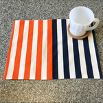  【赤ネイビー】IKEA  ファブリック レインボー  ランチョンマット リバーシブル！