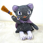 刺繍ねこのぬいぐるみ（夜空のくろねこ）