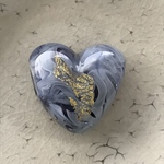 とんぼ玉 ハート　紫　B品 