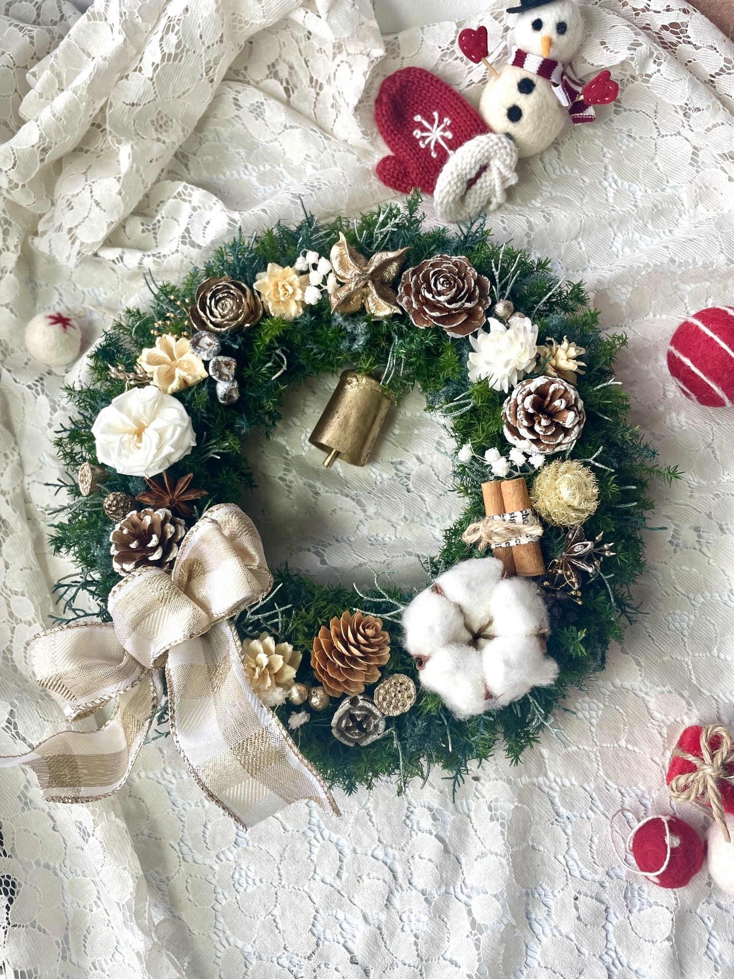 No.R5♡Sold outミニリース クリスマスリース ミニビーズリース No.R5♡Sold outミニリース クリスマスリース ミニビーズリース