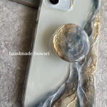 ✴︎ ニュアンスiPhoneケース　green:blue × gold