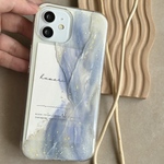 ✴︎ ニュアンスiPhoneケース　シアーくすみblue ペイント