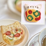 猫のピザトースト＋お揃いマグネット