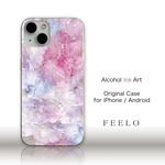 iPhone/Android クリアケース アルコールインクアート シンプルデザイン
