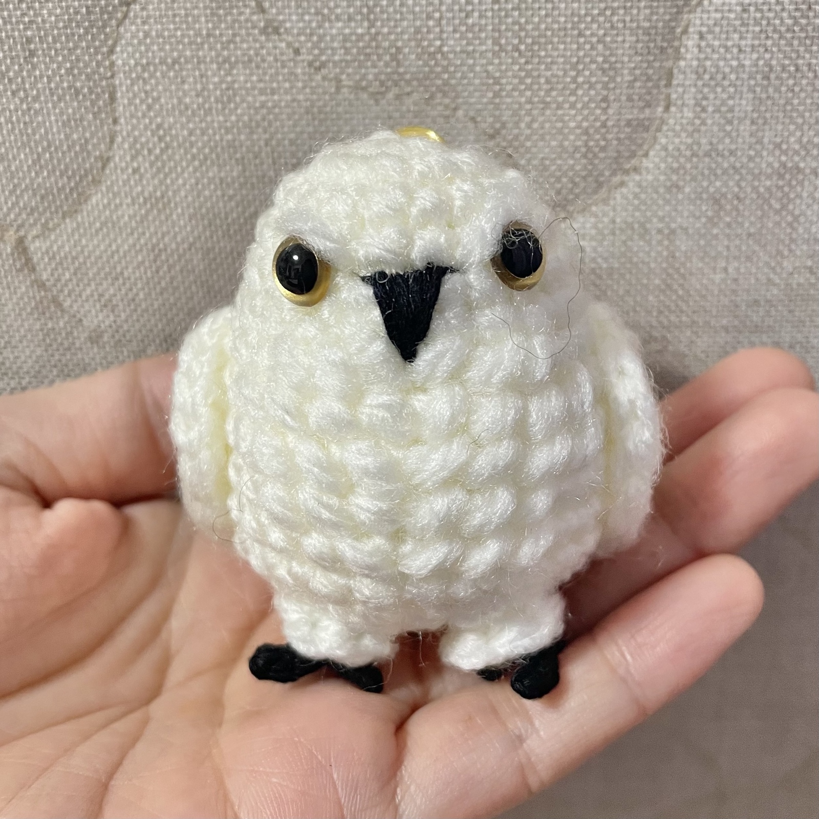 【海外アーティストハンドメイド】　本物毛糸編みぐるみ　フクロウ 海外アーティストハンドメイド】 本物毛糸編みぐるみ フクロウ