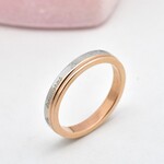 ハーフピンクゴールドのご褒美リング  刻印ができる肌に優しいステンレス ピンク 指輪 【単品価格】