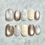 🧶　ラテカラー　/　マグネットネイル× ニットネイル　