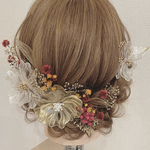 《new》anemone(mixカラー)Red setヘアアクセサリー【受注制作】結婚式/成人式/卒業式髪飾り