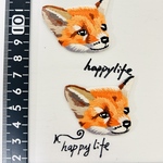 2枚入りキツネ刺繍アイロンワッペン 刺繍アイロンワッペン　動物シリーズ刺繍アイロンワッペン